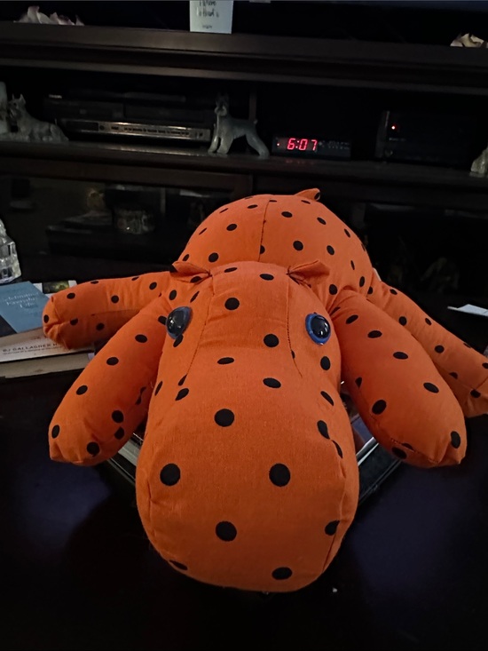 Handmade Other - Hippy the Hippo Handmade Orange Polka Dot Plush Hippo  Toy